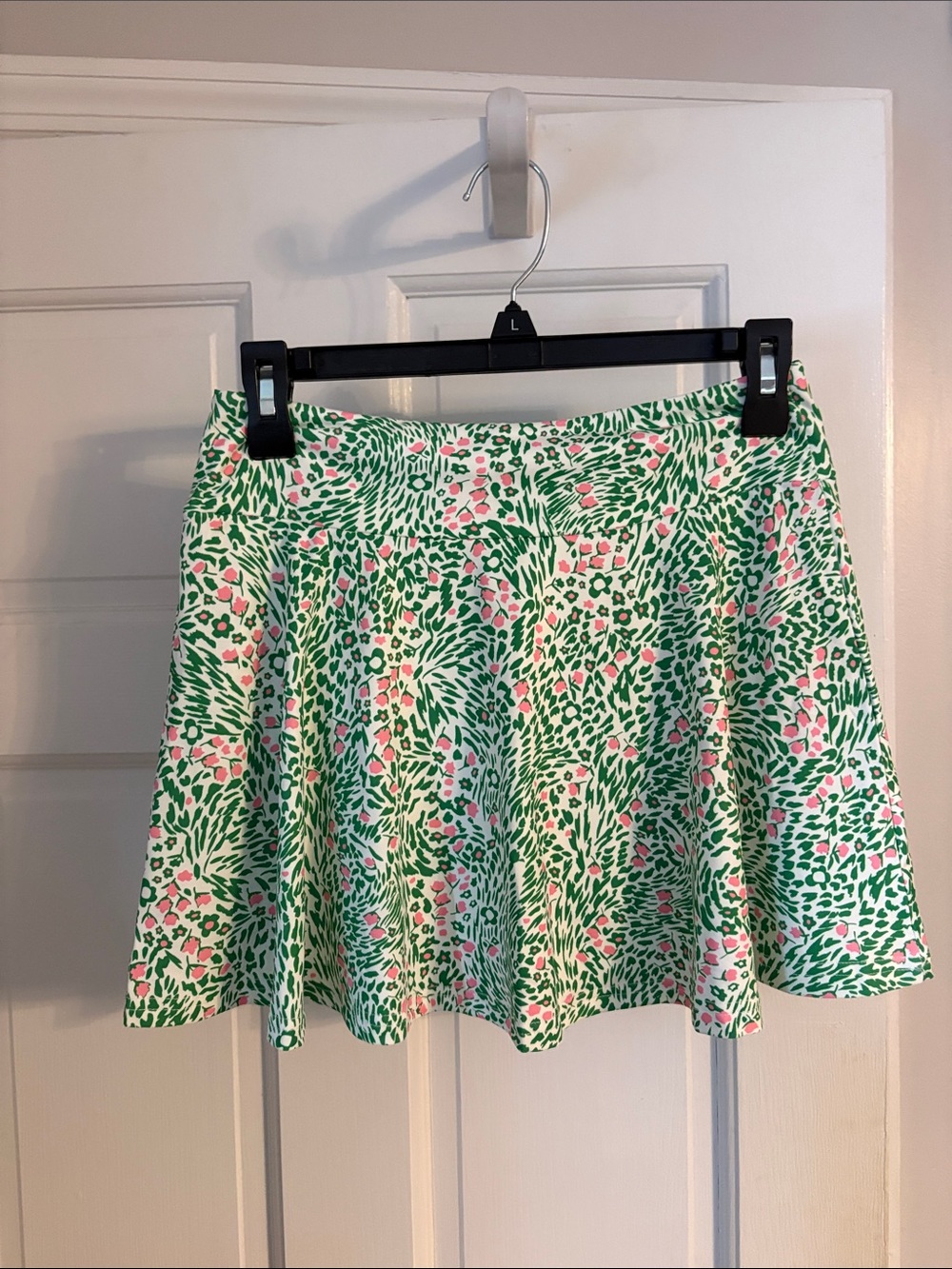 Floral Green & Pink A-Line Women's Skirt